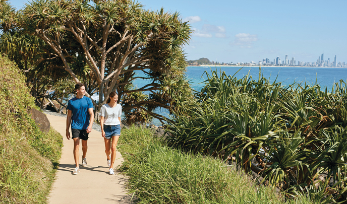 Beach walk in Burleigh Heads