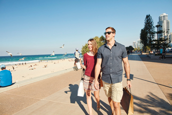 Walking the esplanade in SUrfers Paradise